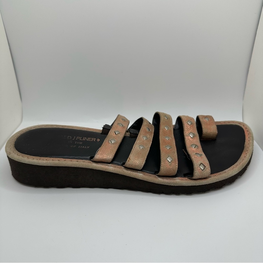 Donald J Pliner Brown Studded Sandal Gen womens size‎ 7.5 Made in Italy